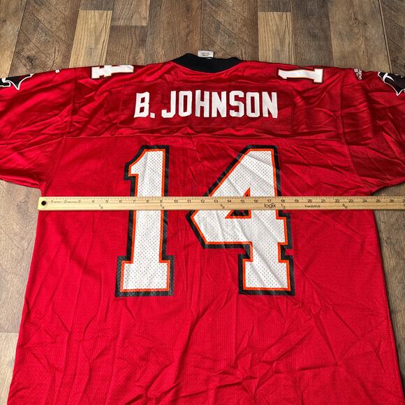 Vintage Tampa Bay Buccaneers Jersey Men's Large Red Adidas Brad Johnson 5663‎ - Picture 9 of 10